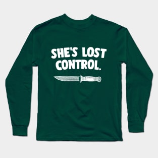 She's Lost Control Typography Design (White) Long Sleeve T-Shirt